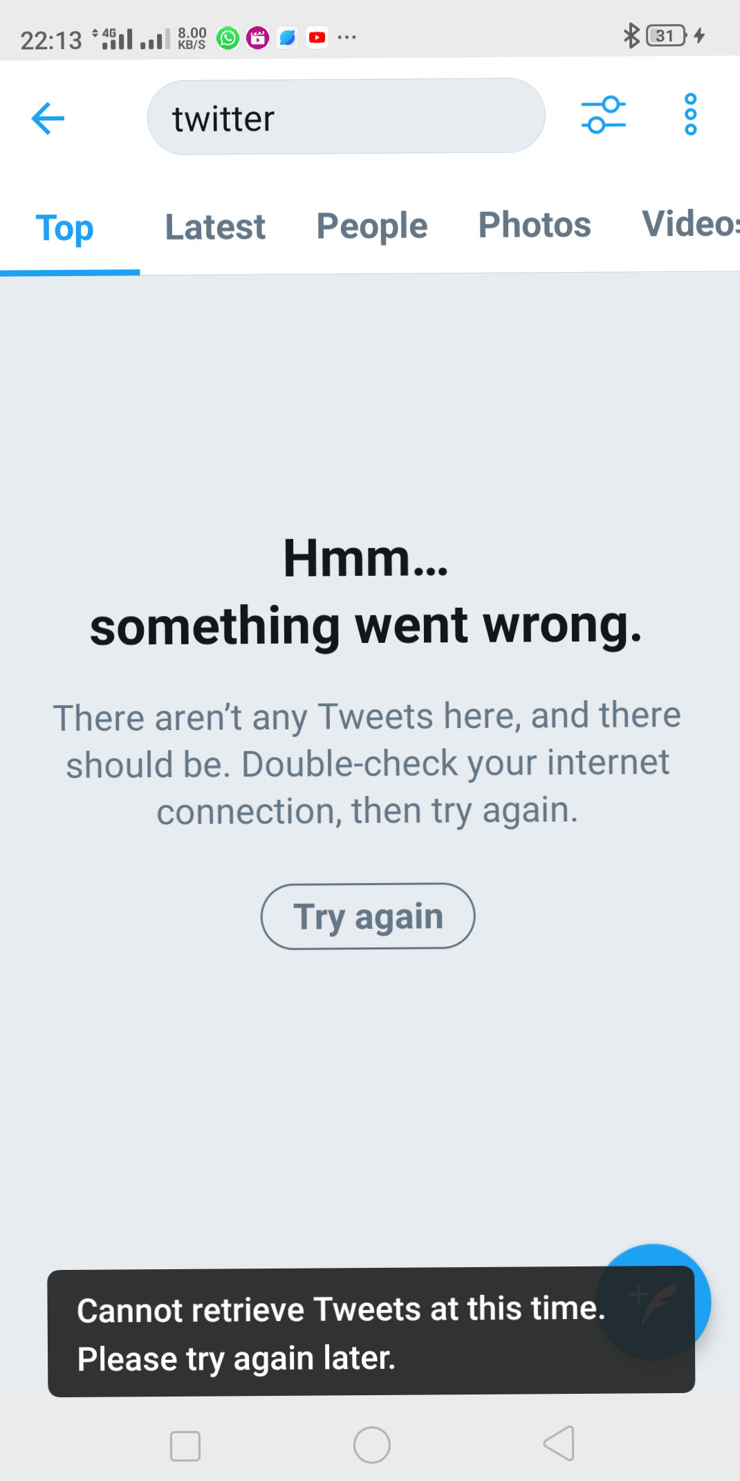 How to fix the “Cannot retrieve Tweets at this time. Please try again later” error on Twitter
